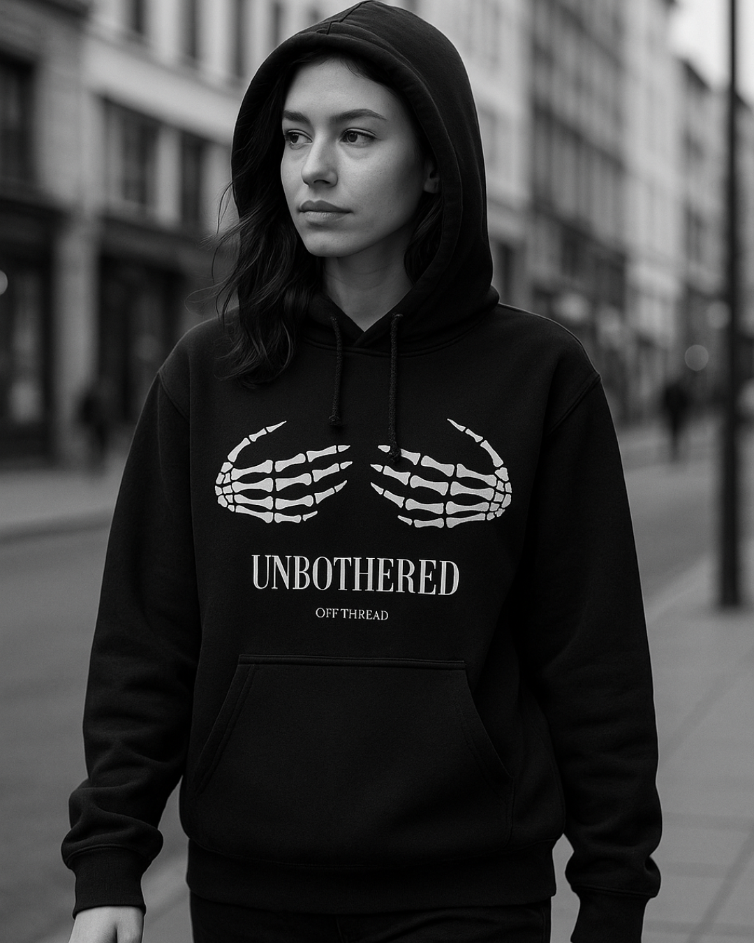 UNBOTHERED Skeleton Hoodie – Silent Code Drop
